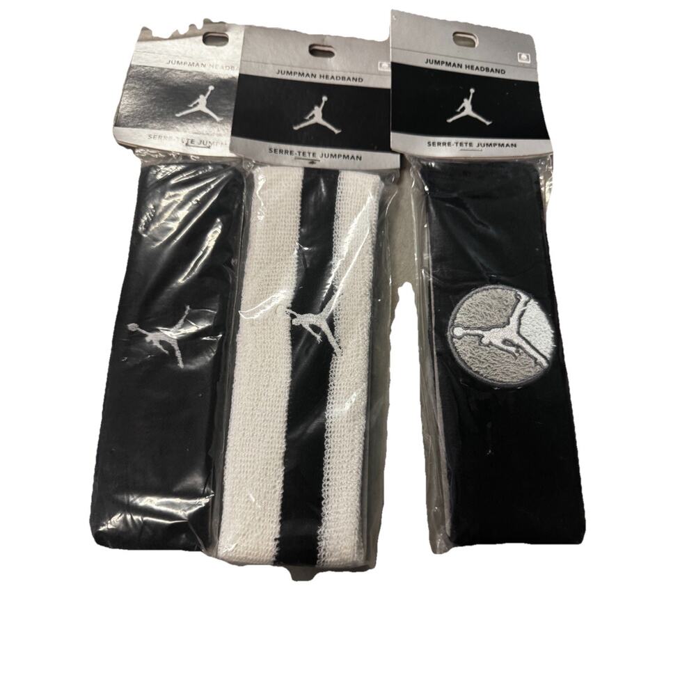 Vintage Jordan Jumpman Headbands Lot of 3 NOS Athletic Sweatbands Retro Swoosh